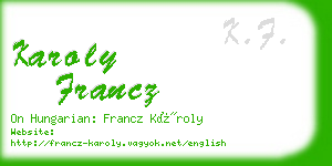 karoly francz business card